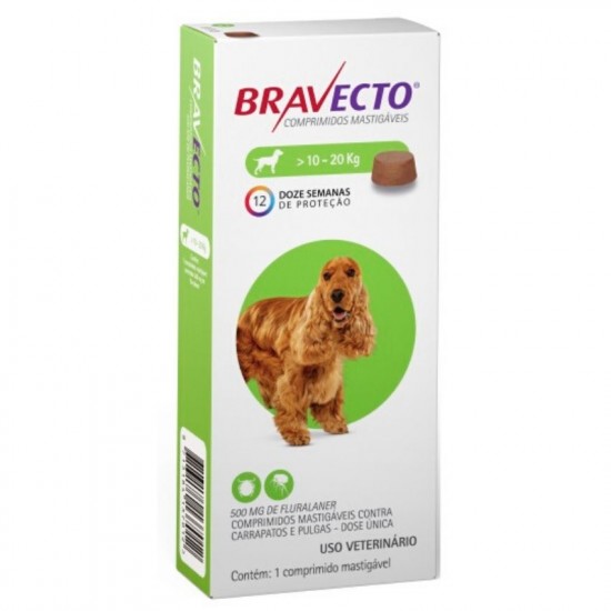 Bravecto MSD 500 mg 10 - 20 kg 1 comprimido