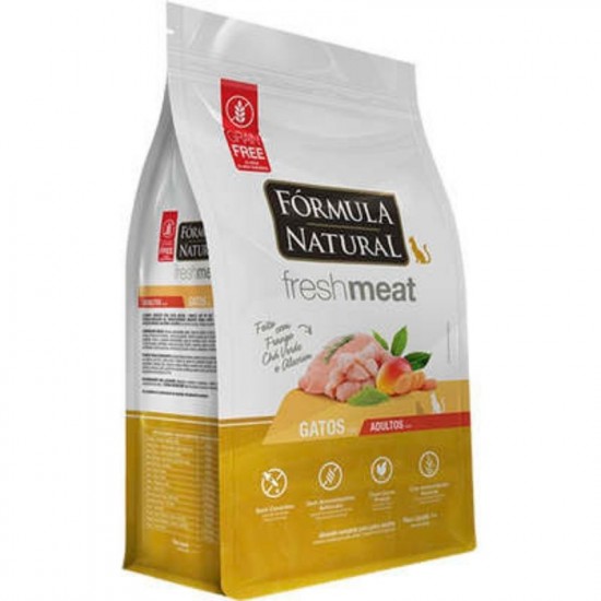 Ração para gatos Adultos Fresh Meat sabor Frango, Chá verde e Alecrim 7Kg - Fórmula Natural Fresh Meat 